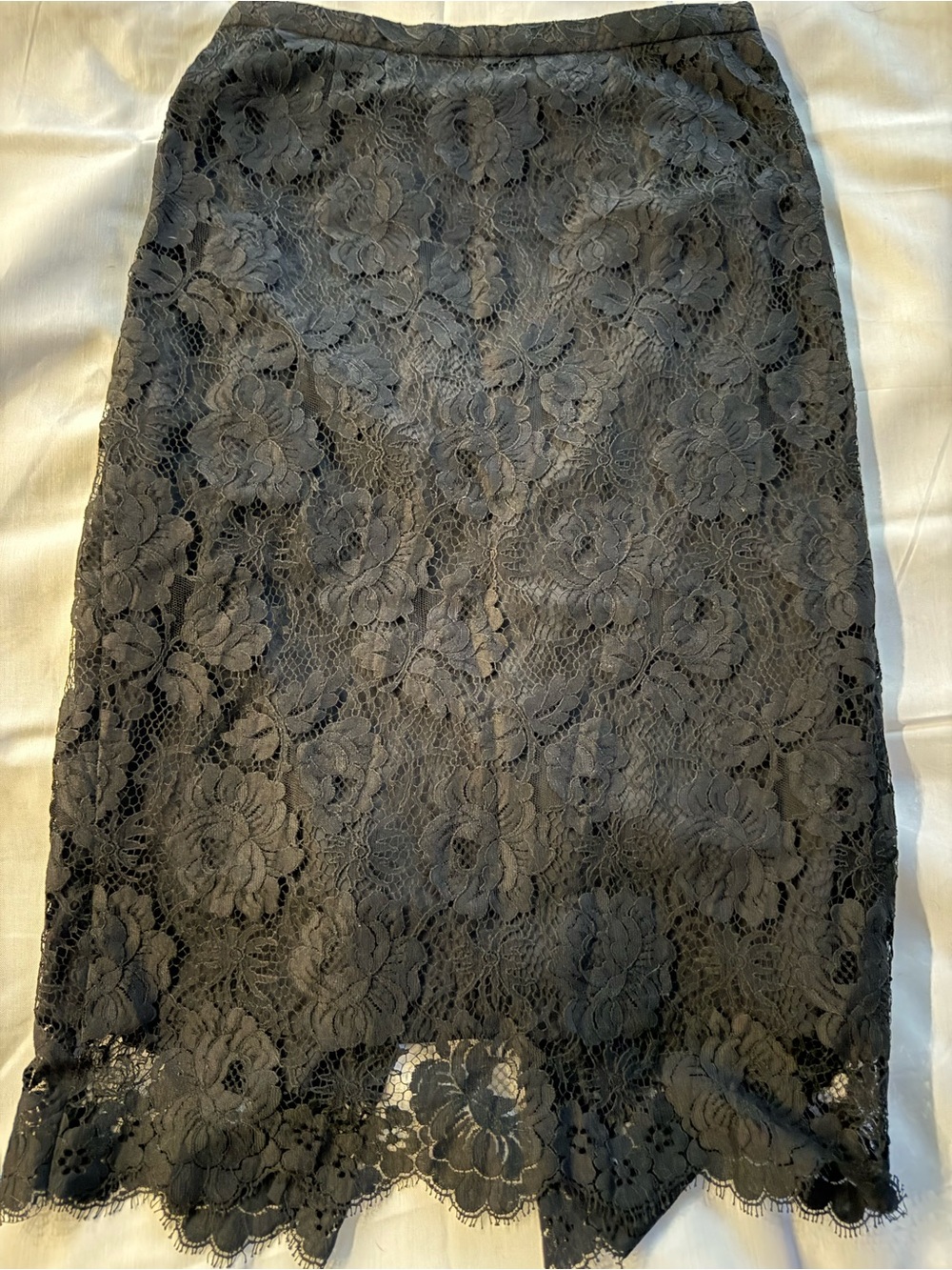 J. Crew Black Lace Pencil Skirt
